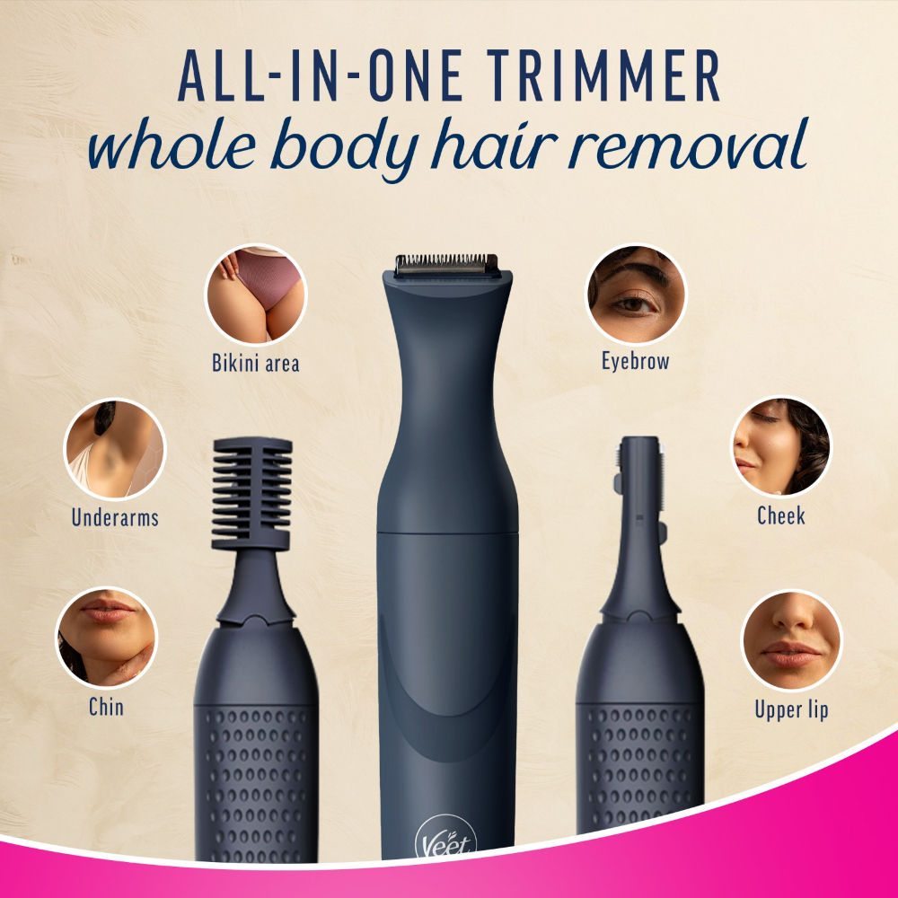 Veet Expert All-In-One Women'S Trimmer For Full Body, Bikini, Face & Eyebrow Grooming Trimmer, 140g Buy at Indicrest Image 5