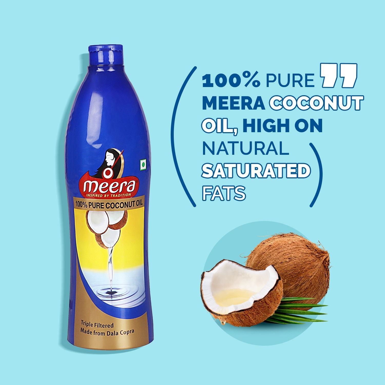 Meera Pure Coconut Hair Oil, 600ml