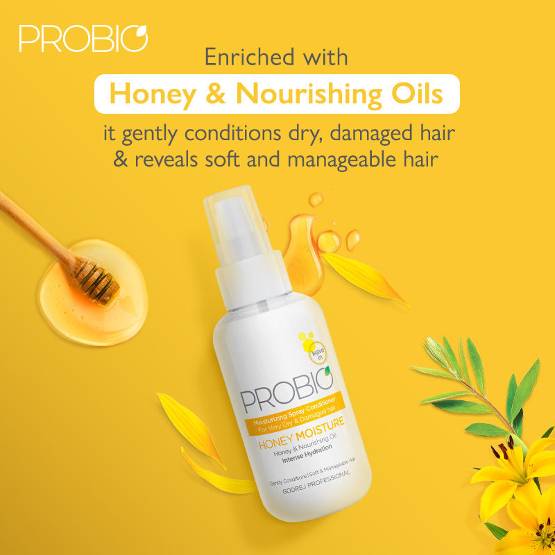 Godrej Professional Probio Honey Moisture Leave - in Spray Conditioner, 100ml Buy at Indicrest Image 4