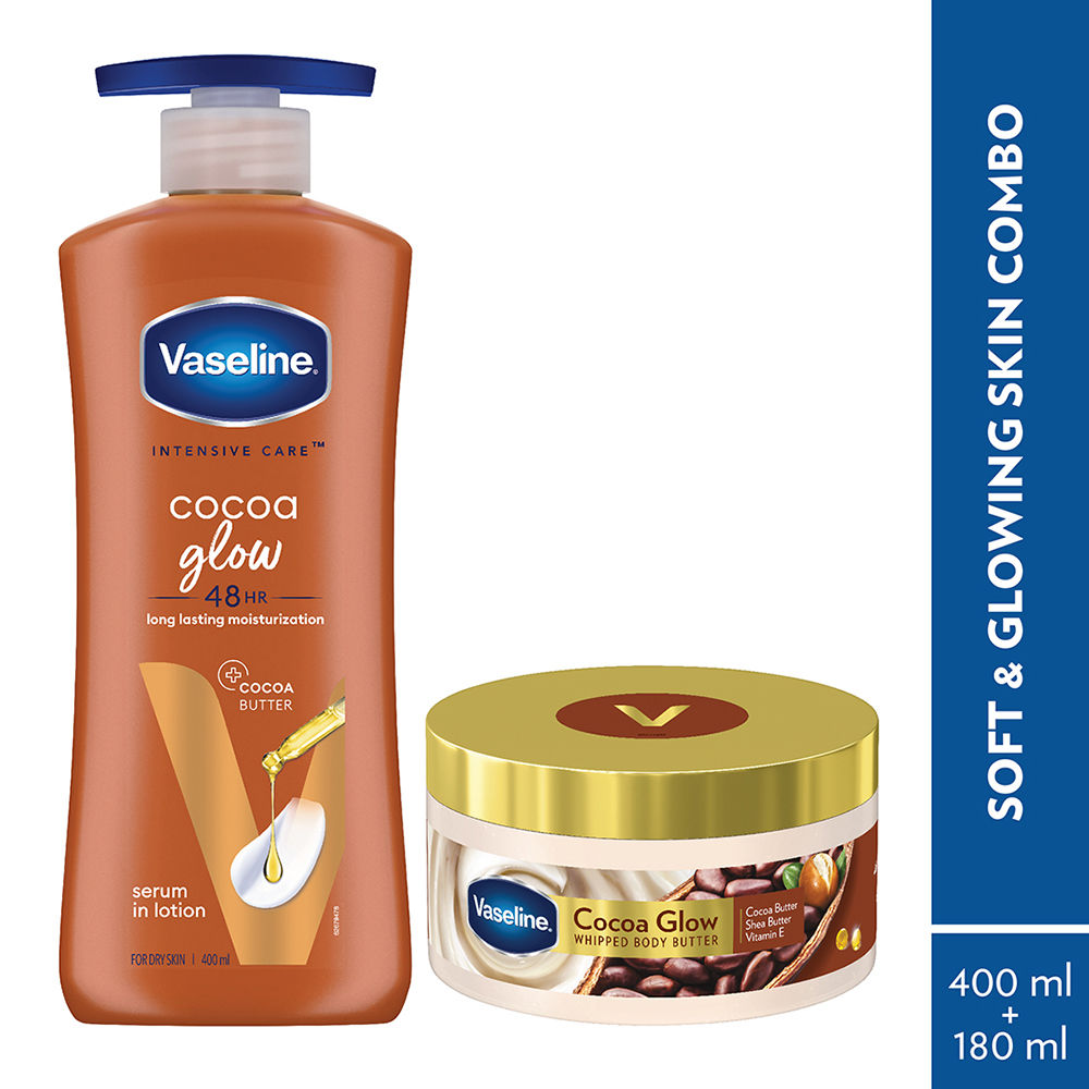 Vaseline Coco Glow Body Lotion 400ml & Body Butter, 180ml Combo, 2 pieces Buy at Indicrest