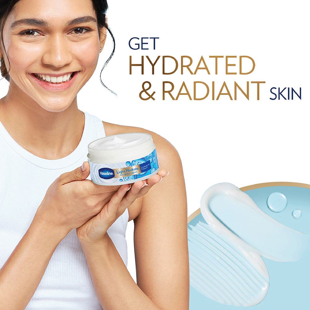 Vaseline Light Hydarate Body Lotion 400ml + Body Cream, 180ml Combo, 2 pieces Buy at Indicrest Image 3