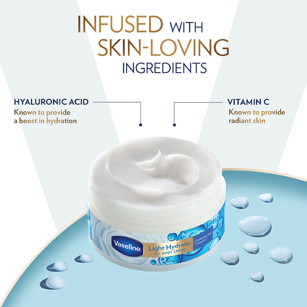 Vaseline Light Hydarate Body Lotion 400ml + Body Cream, 180ml Combo, 2 pieces Buy at Indicrest Image 5