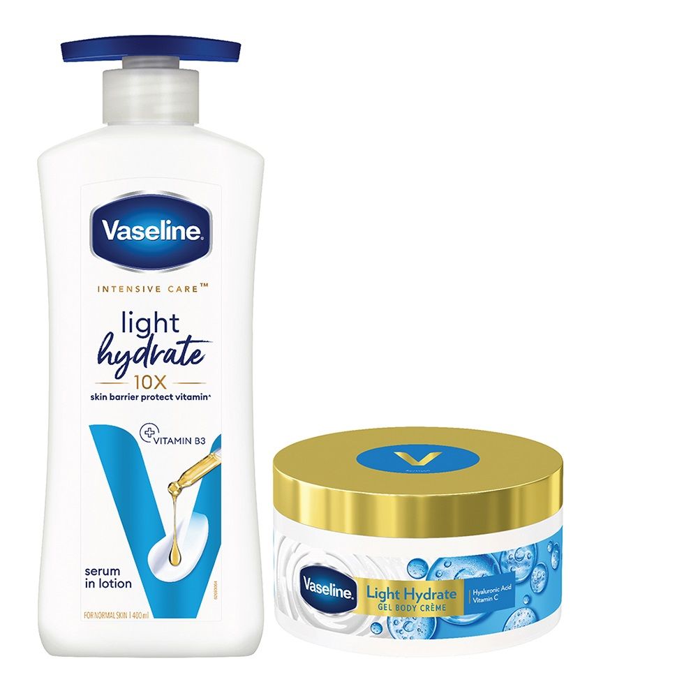 Vaseline Light Hydarate Body Lotion 400ml + Body Cream, 180ml Combo, 2 pieces Buy at Indicrest Image 7