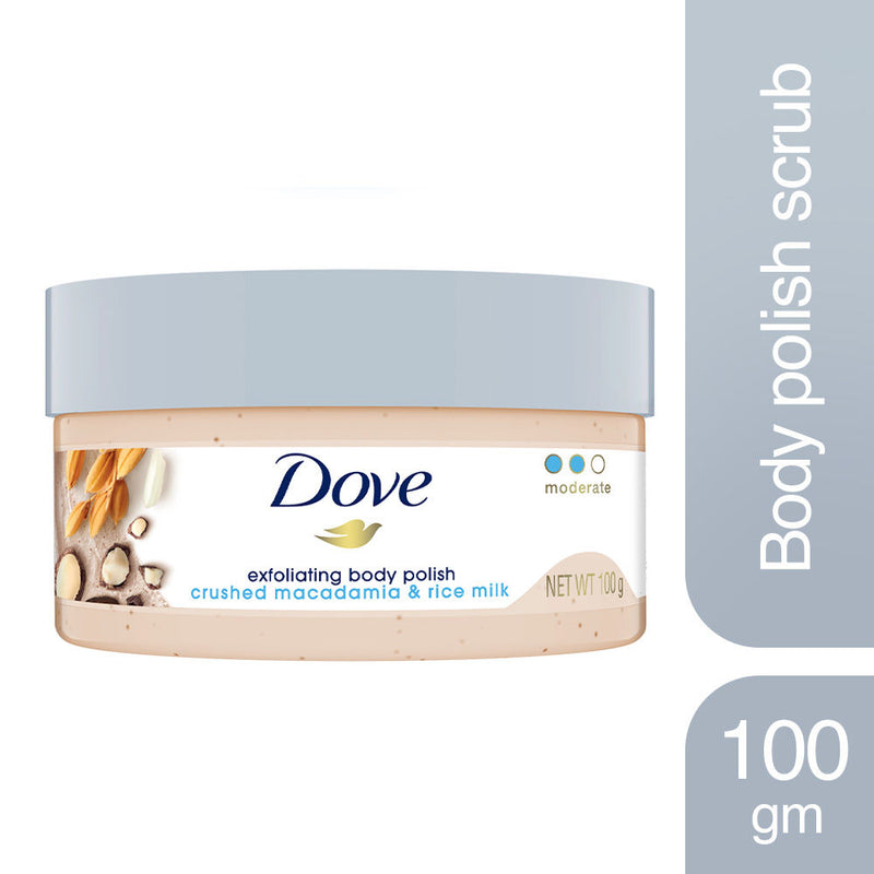 Dove Crushed Macadamia & Rice Milk Moderate Exfoliating Body Scrub, 100g