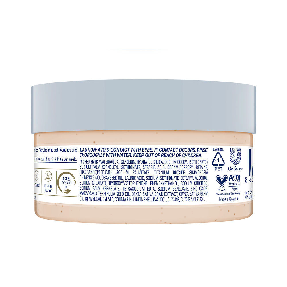 Dove Crushed Macadamia & Rice Milk Moderate Exfoliating Body Scrub, 100g