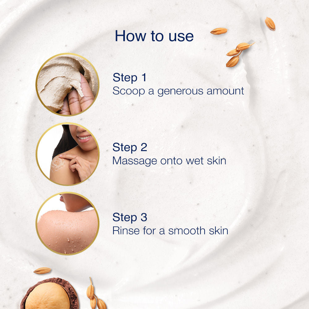 Dove Crushed Macadamia & Rice Milk Moderate Exfoliating Body Scrub, 100g