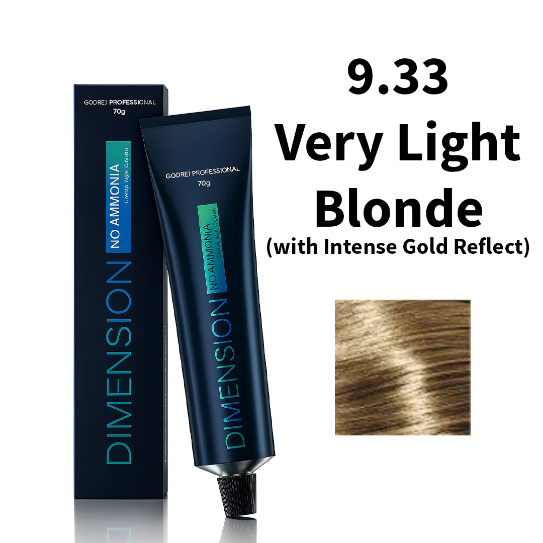 Godrej Professional Dimension No Ammonia Cream Hair Colour Gold Reflects 9.33 - Very Light Blonde (with Intense Gold Reflect) 70g