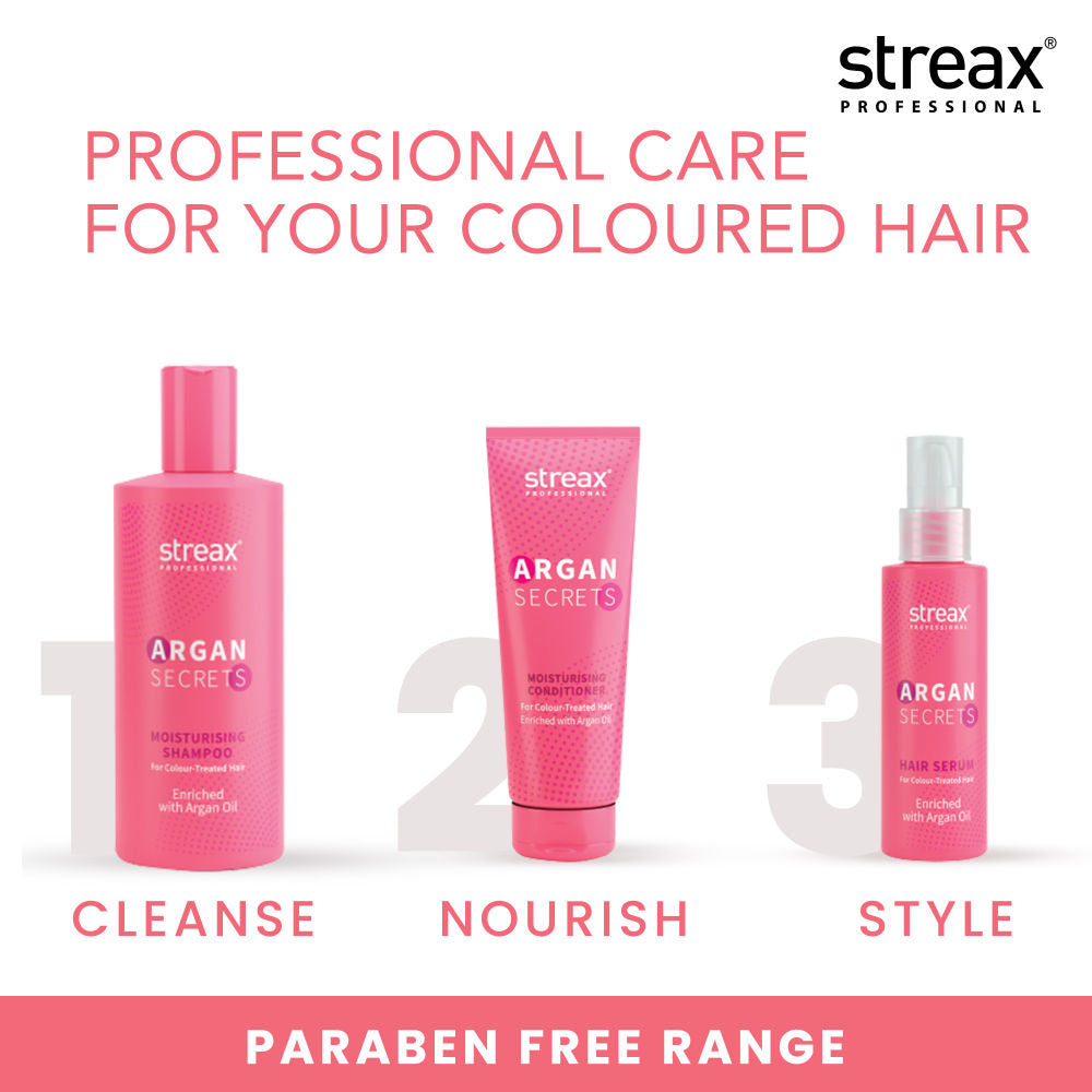 Streax Professional Argan Secrets Moisturisng Shampoo For Colour Treated Hair Enriched With Argan Oil & UV Filter, 300ml Buy at Indicrest Image 6