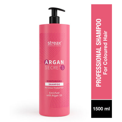 Streax Professional Argan Secrets Colour Protect Shampoo, Enriched With Argan Oil & UV Filter, 1.5 litres