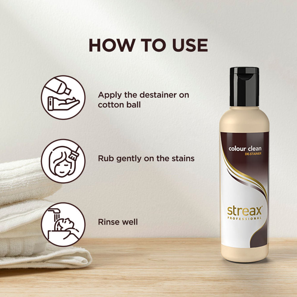 Streax Professional Colour Clean De-Stainer, Hair Dye Remover Removes, Stains from Scalp, 100ml Buy at Indicrest Image 3
