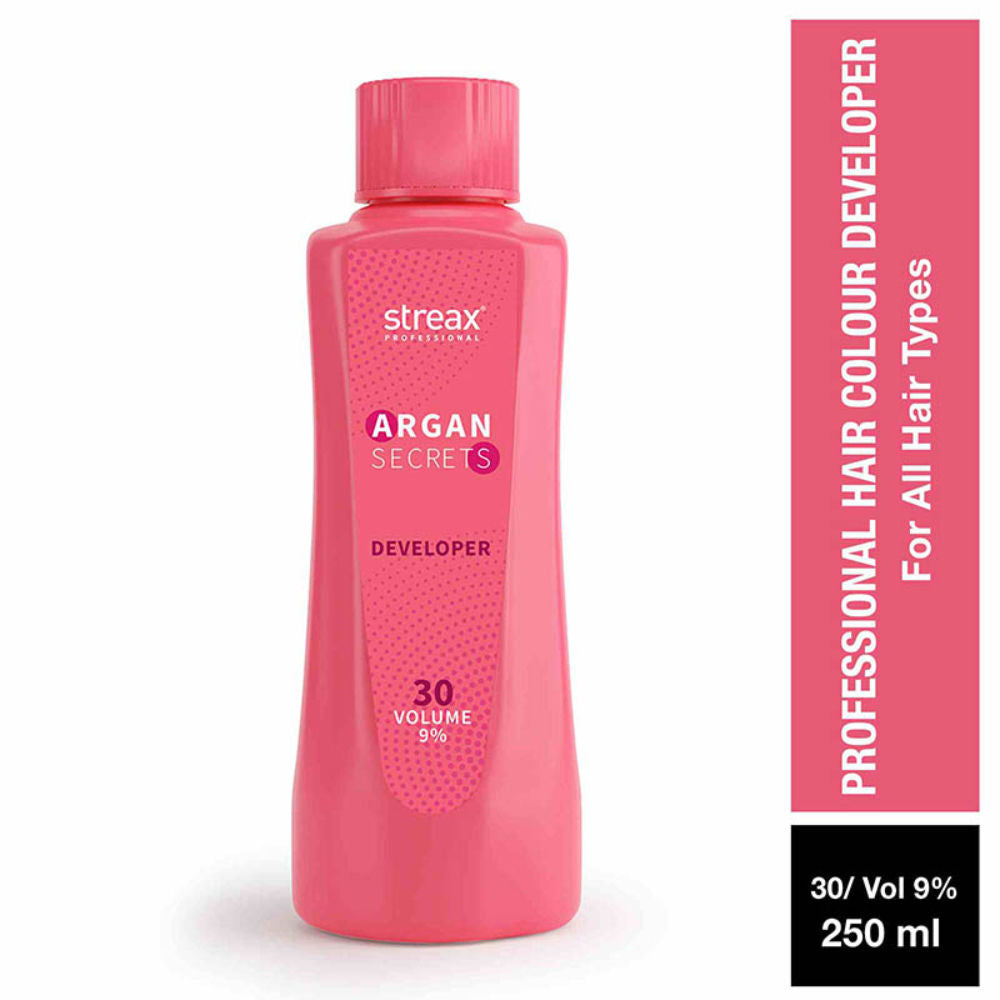 Streax Professional Developer 30 Volume 9% For Hair Color With Argan Secrets Colourant, 250ml Buy at Indicrest