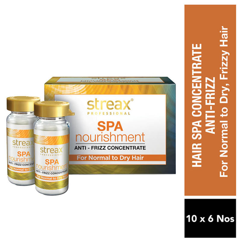 Streax Professional Spa Nourishment Anti-Frizz Concentrate, For Normal to Dry Hair, 60ml Buy at Indicrest