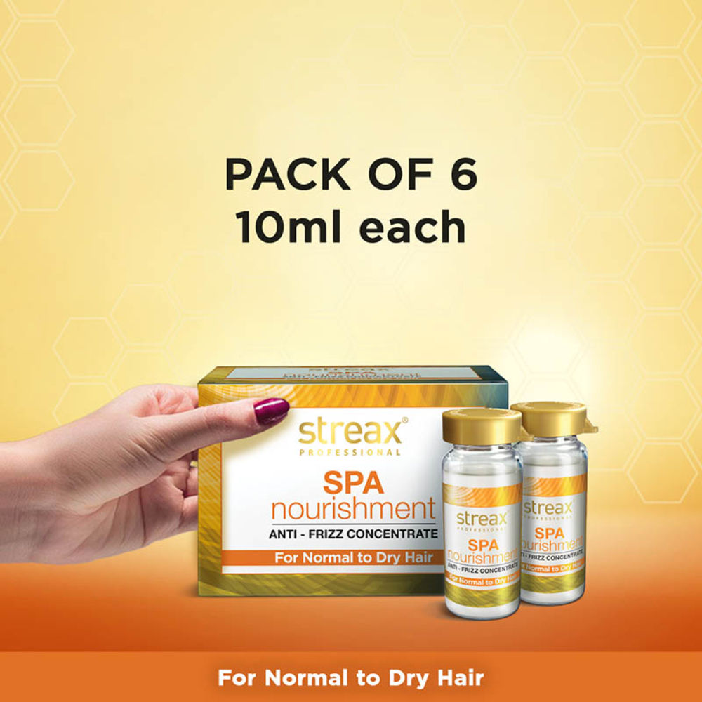 Streax Professional Spa Nourishment Anti-Frizz Concentrate, For Normal to Dry Hair, 60ml Buy at Indicrest Image 7