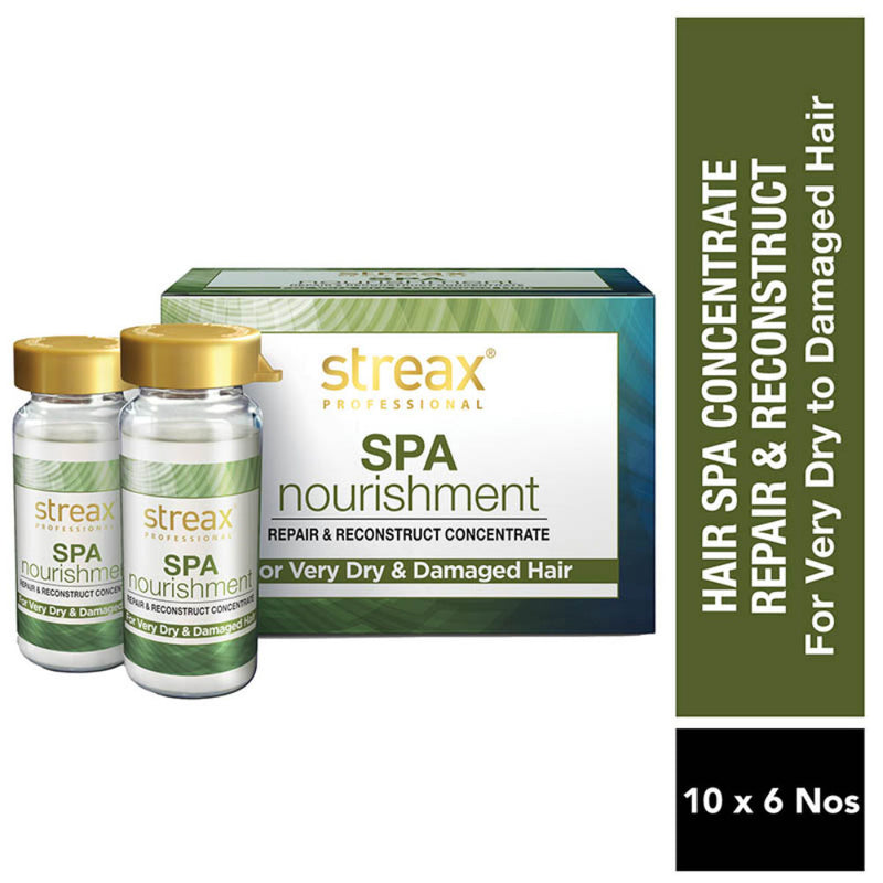 Streax Professional Spa Nourishment Repair & reconstruct Concentrate, For Dry Damaged Hair, 60ml Buy at Indicrest