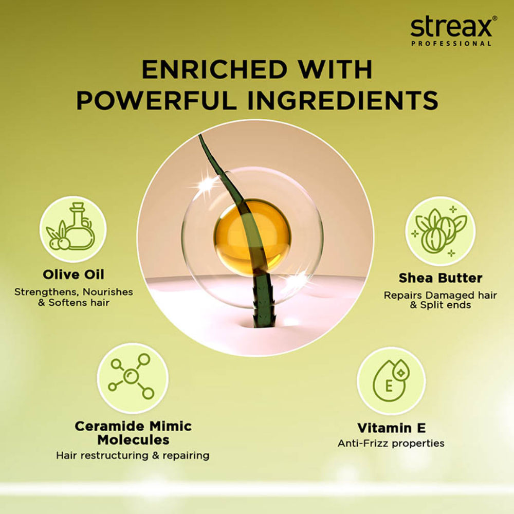 Streax Professional Spa Nourishment Repair & reconstruct Concentrate, For Dry Damaged Hair, 60ml Buy at Indicrest Image 3