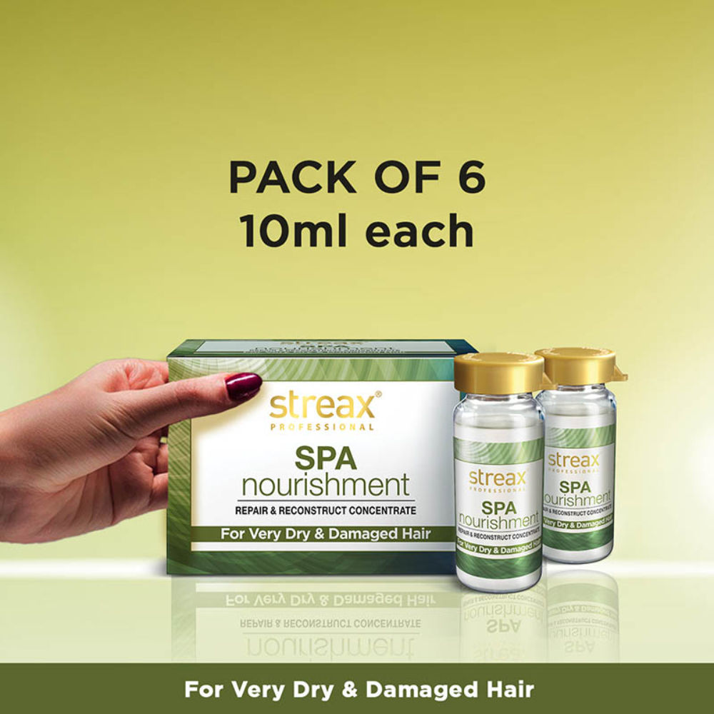 Streax Professional Spa Nourishment Repair & reconstruct Concentrate, For Dry Damaged Hair, 60ml Buy at Indicrest Image 8