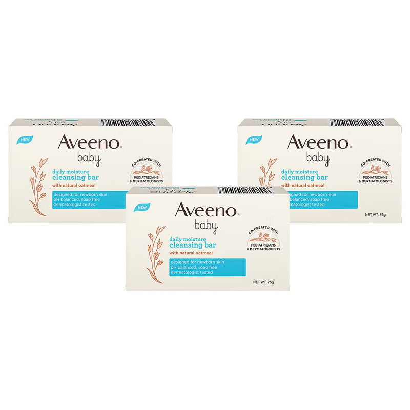 Aveeno Baby DM Cleansing Bar, 3 X 75g