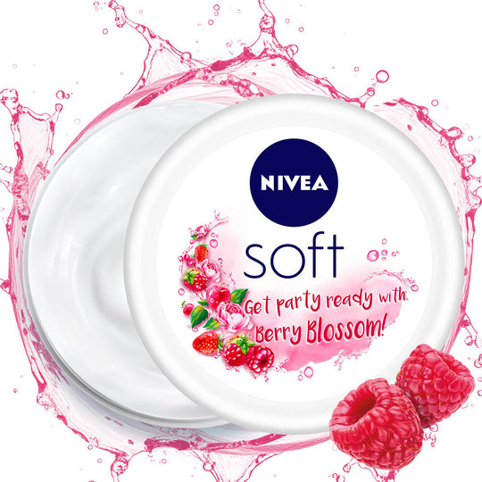 Nivea SOFT Light cream with Vit E, Jojoba oil & Berry fragrance for Non-sticky, Soft & Hydrated skin, 200ml Buy at Indicrest