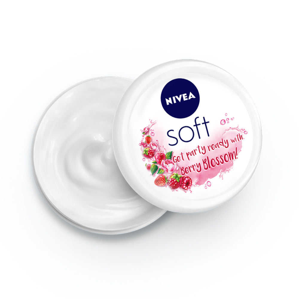 Nivea SOFT Light cream with Vit E, Jojoba oil & Berry fragrance for Non-sticky, Soft & Hydrated skin, 200ml Buy at Indicrest Image 2
