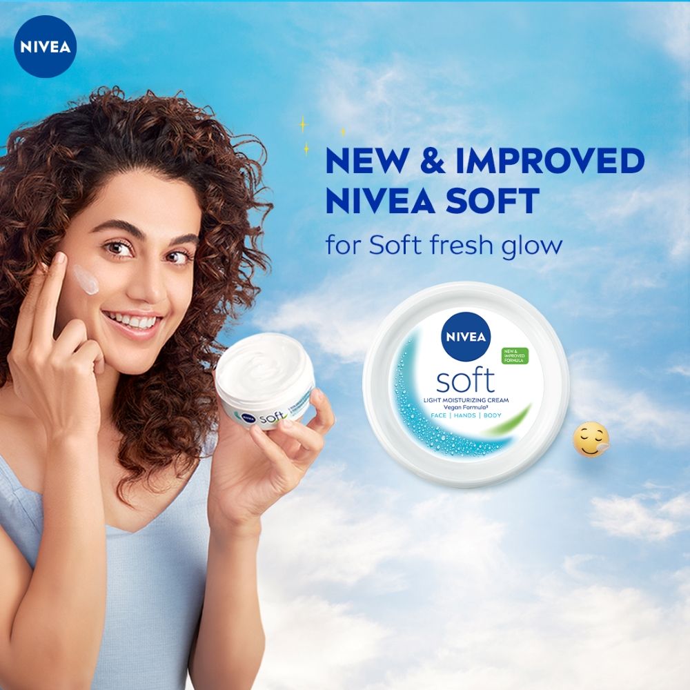 Nivea Soft Vit E Light Non Sticky Face Moisturiser Cream Fresh & Hydrated Skin For All Skin Types, 50ml Buy at Indicrest Image 2