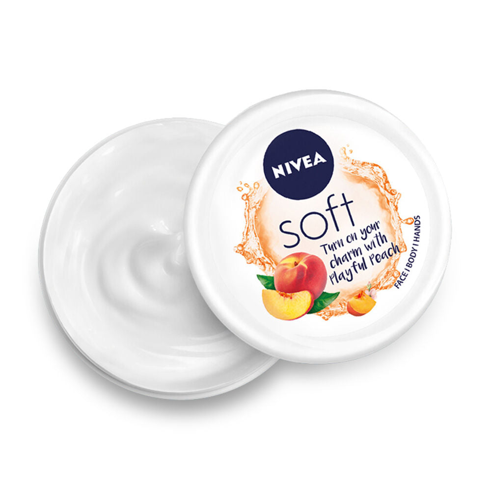 Nivea Soft Light Moisturizer Cream Playful Peach For Hands And Body, 200ml Buy at Indicrest Image 2