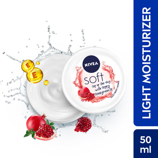 Nivea Soft Light Moisturizer Cream Peppy Pomegranate For Hands And Body, 50ml Buy at Indicrest
