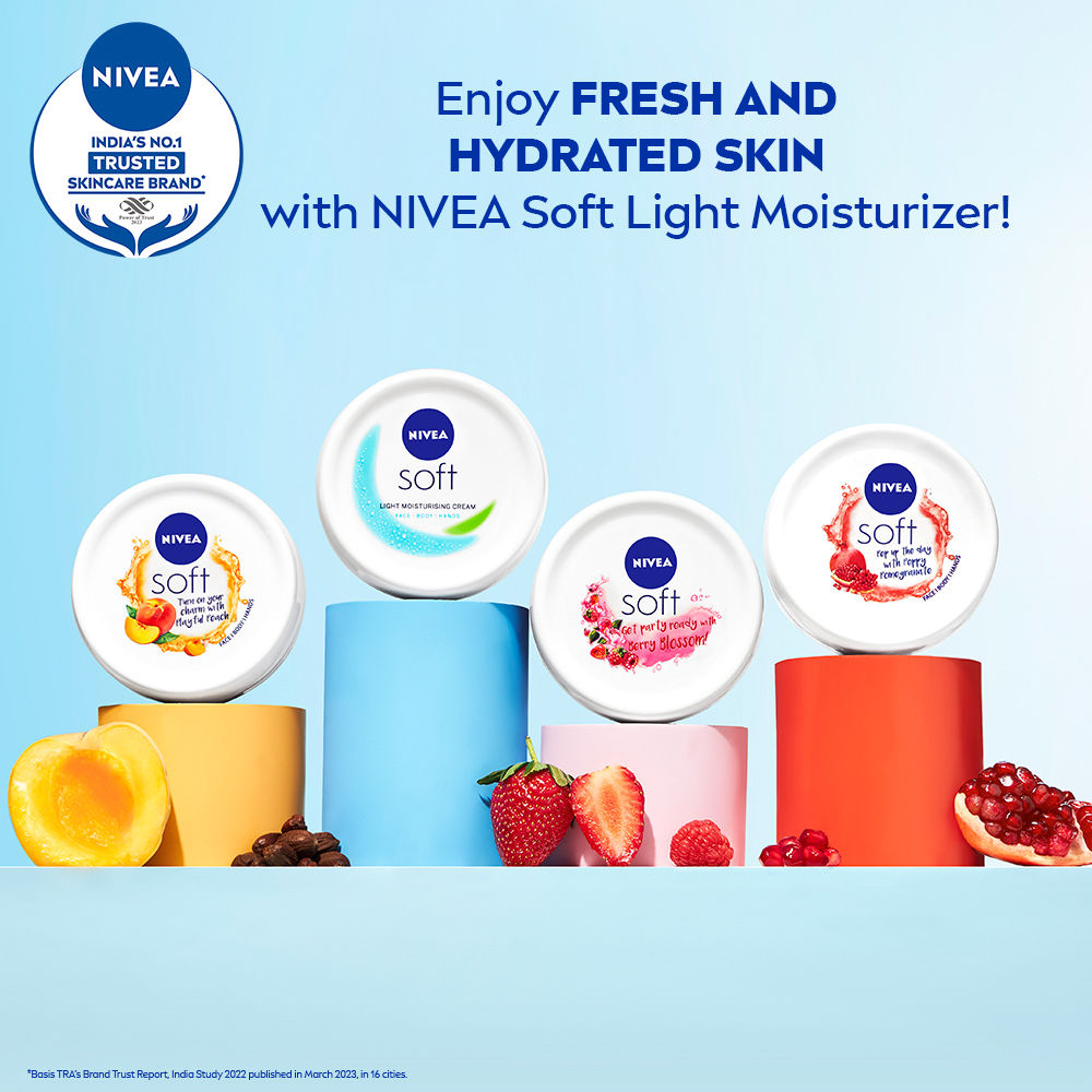 Nivea Soft Light Moisturizer Cream Peppy Pomegranate For Hands And Body, 50ml Buy at Indicrest Image 4