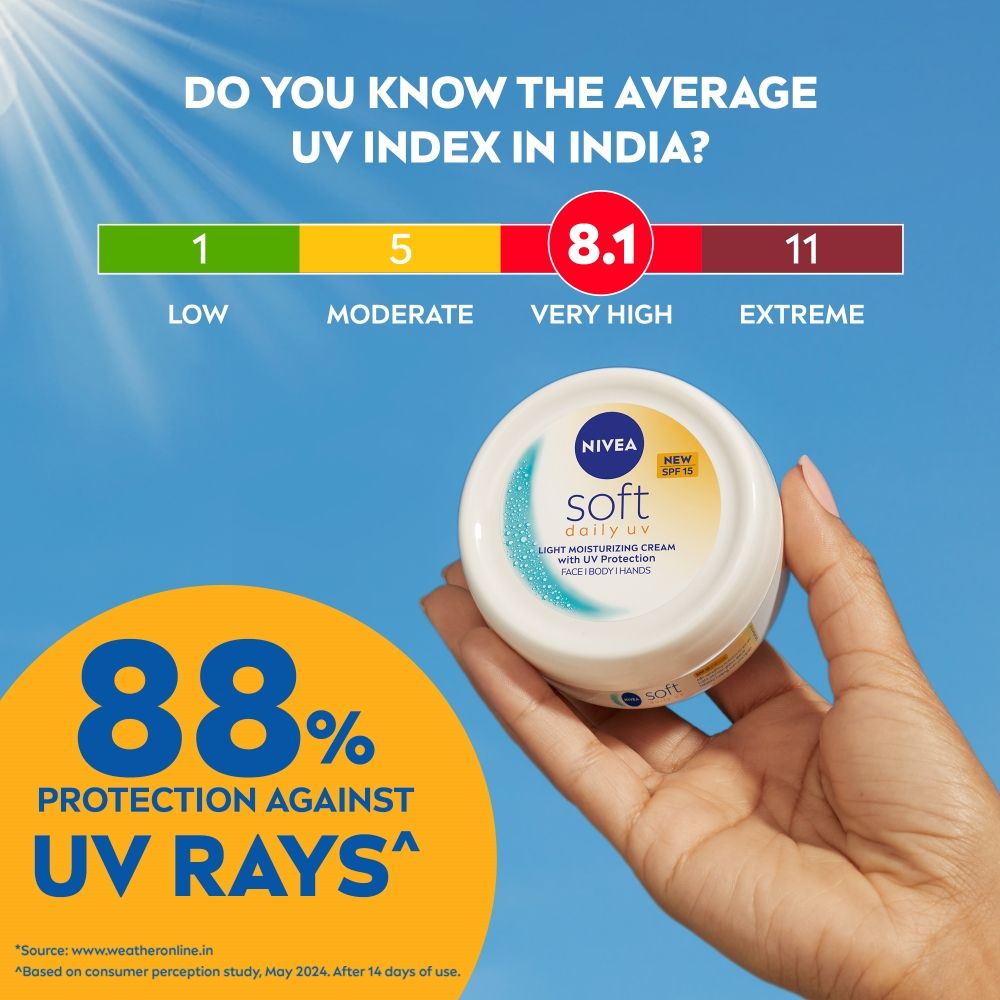 Nivea Soft Daily UV Light Moisturising Cream, 200ml Buy at Indicrest Image 4