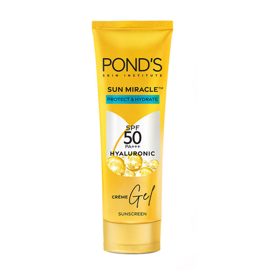 Pond’s Sun Miracle SPF 50 PA+++ Crème Gel Sunscreen - Protect & Hydrate, With Hyaluronic Acid, 50g Buy at Indicrest