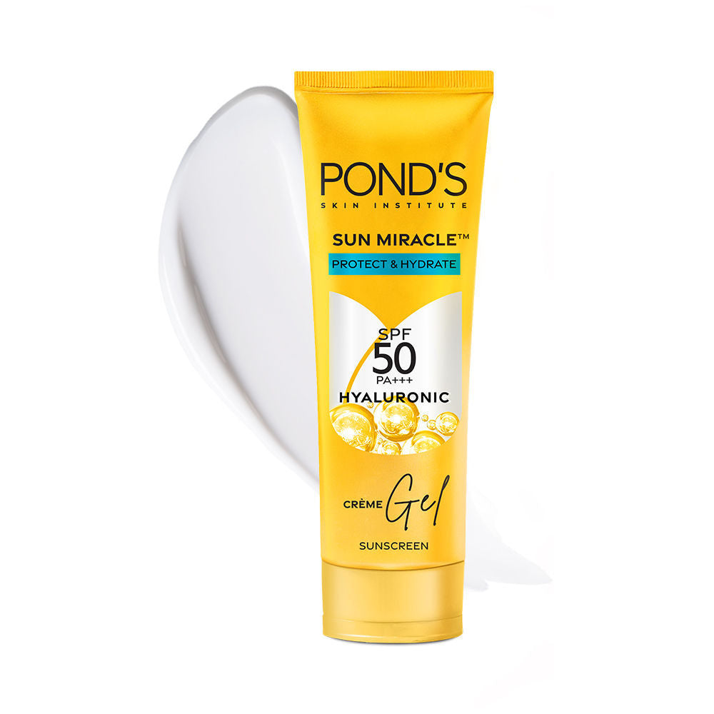 Pond’s Sun Miracle SPF 50 PA+++ Crème Gel Sunscreen - Protect & Hydrate, With Hyaluronic Acid, 50g Buy at Indicrest Image 2