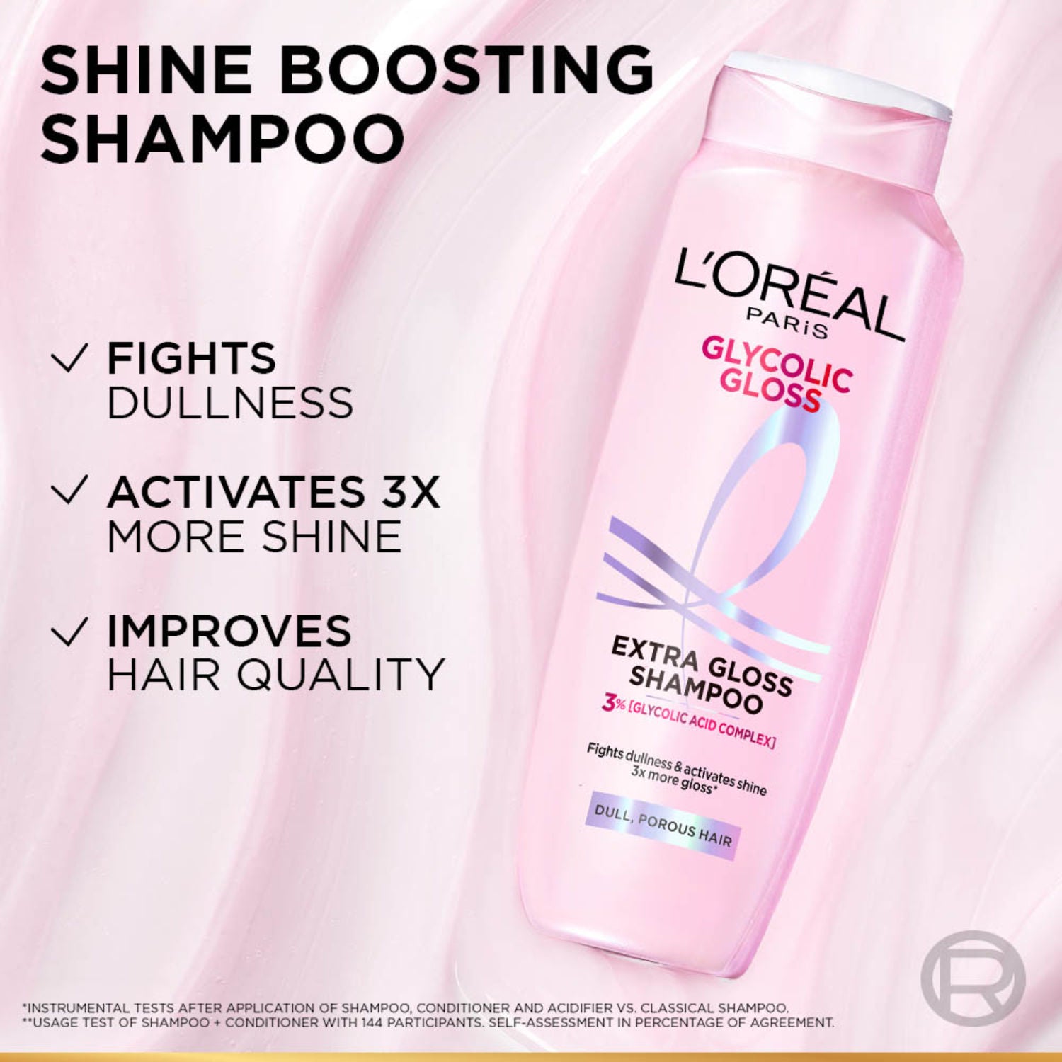 L'Oreal Paris Glycolic Gloss 2-Step Haircare Regime For Dull & Porous Hair Shampoo, 1000ml + Conditioner, 175 Combo, 2 pieces Buy at Indicrest Image 4
