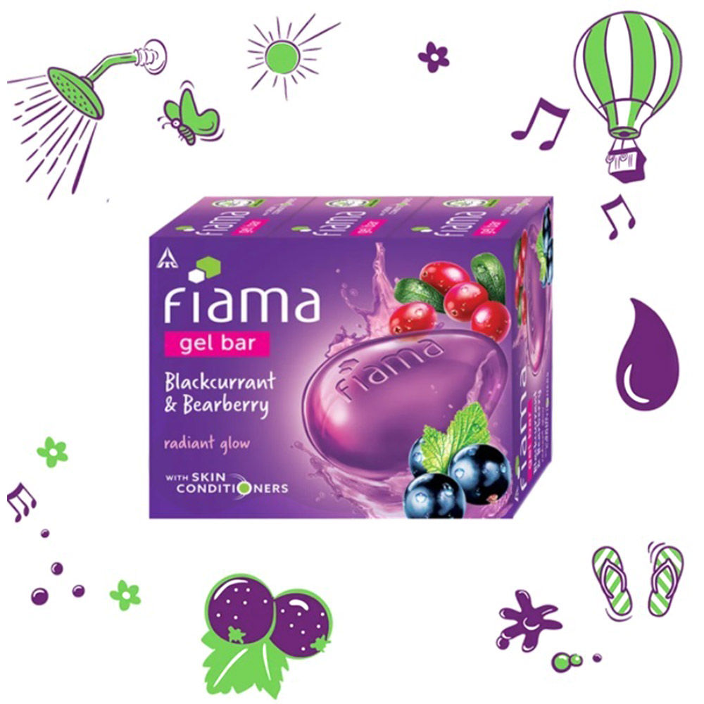 Fiama Blackcurrant & Bearberry Gel Bar for Radiant Glowing & Hydrating Skin (Pack of 3 Soaps), 375g Buy at Indicrest Image 5