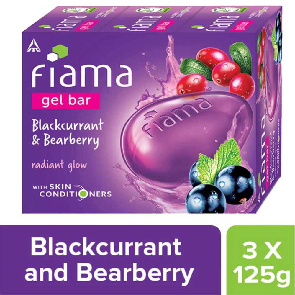 Fiama Blackcurrant & Bearberry Gel Bar for Radiant Glowing & Hydrating Skin (Pack of 3 Soaps), 375g Buy at Indicrest Image 2