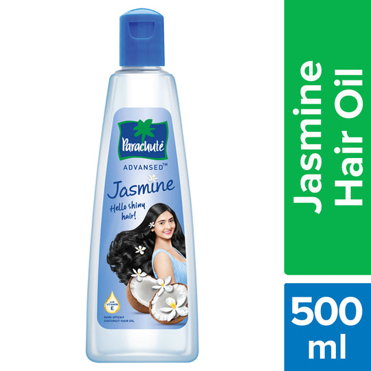 Parachute Advansed Jasmine Coconut Hair Oil, Vitamin E for Healthy Shiny Hair, Non-sticky, 500ml