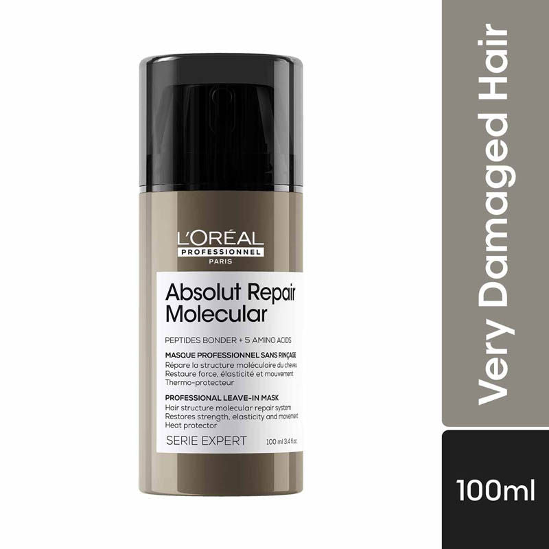 L'Oreal Absolut Repair Molecular Shampoo 300ml | Molecular Mask 250ml | Rinse-Off Serum 250ml | Deep Repairing Leave-In Cream 100ml