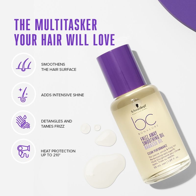Schwarzkopf Professional Bonacure Frizz Away Smoothing Oil With Babassu Oil, 50ml Buy at Indicrest Image 3
