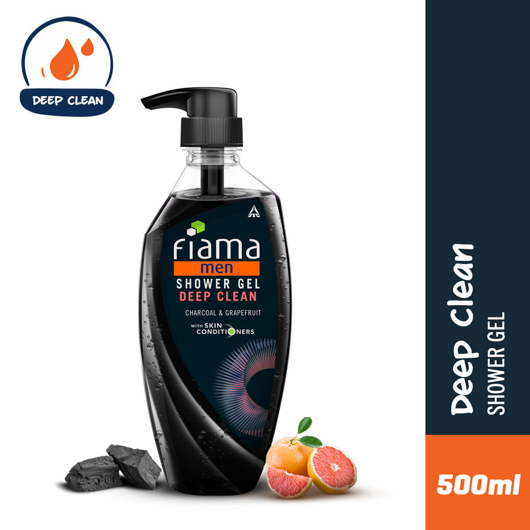 Fiama Men’s Shower Gel Deep Clean, Body Wash with Charcoal & Grapefruit for Refreshed Skin, 500ml Buy at Indicrest Image 2