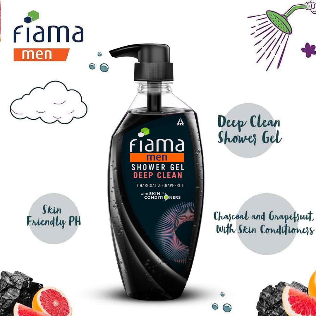 Fiama Men’s Shower Gel Deep Clean, Body Wash with Charcoal & Grapefruit for Refreshed Skin, 500ml Buy at Indicrest Image 4