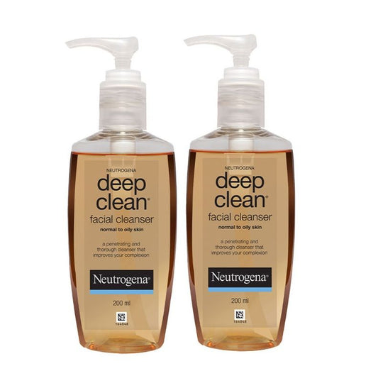 Neutrogena Deep Clean Facial Cleanser Face Wash For Normal To Oily Skin, 2 X 200ml