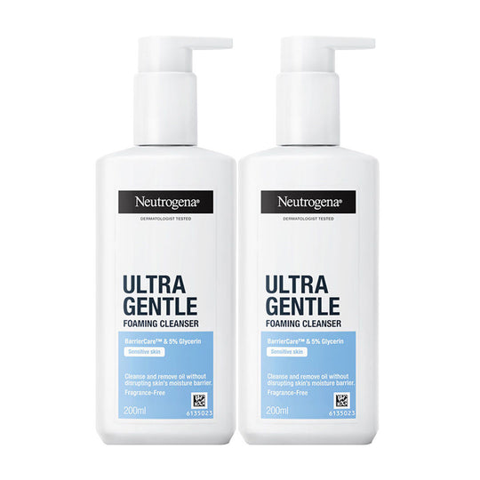 Neutrogena Ultra Gentle Foaming Face Cleanser Protect Skin Moisture, 2 X 200ml