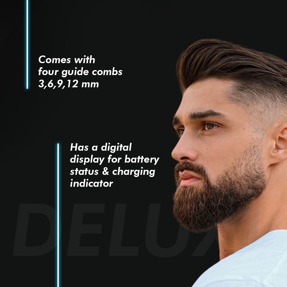 Babila Deluxe Beard Trimmer With Digital Display, 190g Buy at Indicrest Image 4