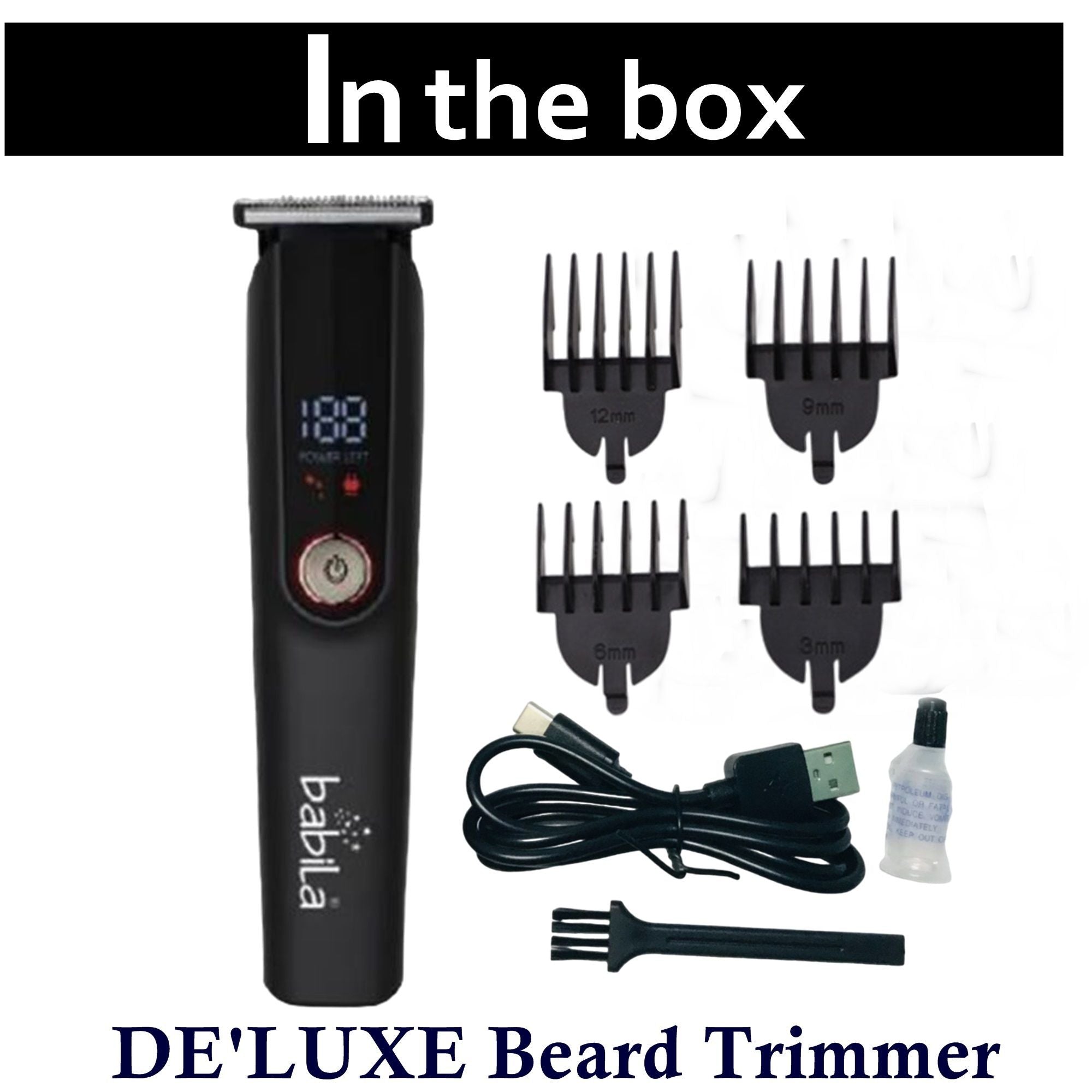 Babila Deluxe Beard Trimmer With Digital Display, 190g Buy at Indicrest Image 5