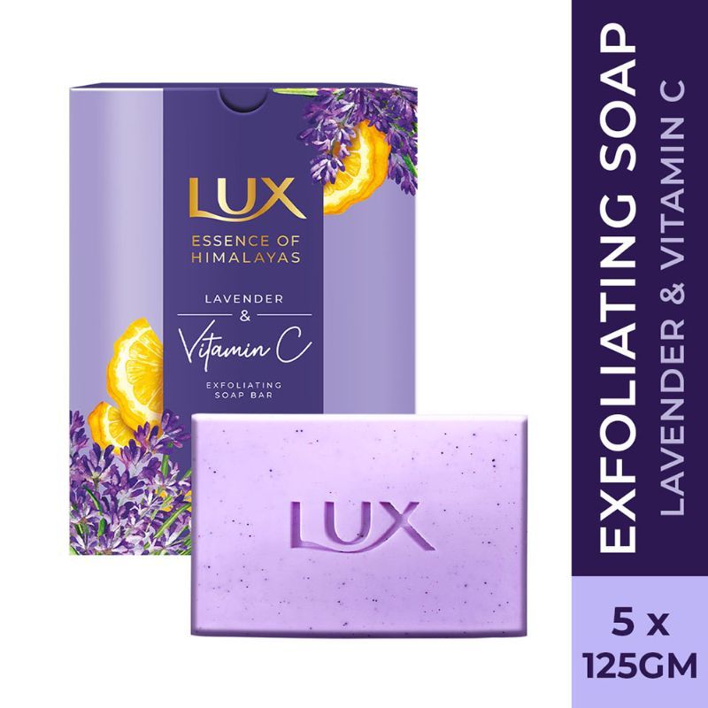 Lux Essence Of Himalayas Lavender & Vitamin C Exfoliating Soap (Pack of 5), 625g Buy at Indicrest