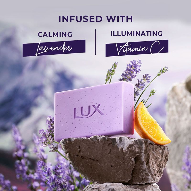 Lux Essence Of Himalayas Lavender & Vitamin C Exfoliating Soap (Pack of 5), 625g Buy at Indicrest Image 4