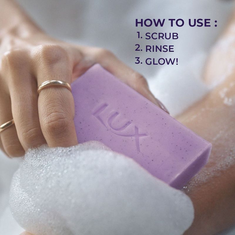 Lux Essence Of Himalayas Lavender & Vitamin C Exfoliating Soap (Pack of 5), 625g Buy at Indicrest Image 9