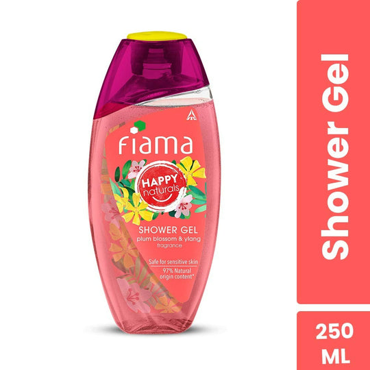 Fiama Happy Naturals Shower Gel,Plum Blossom & Ylang Bodywash, 97% Natural for Sensitive Skin, 250ml Buy at Indicrest