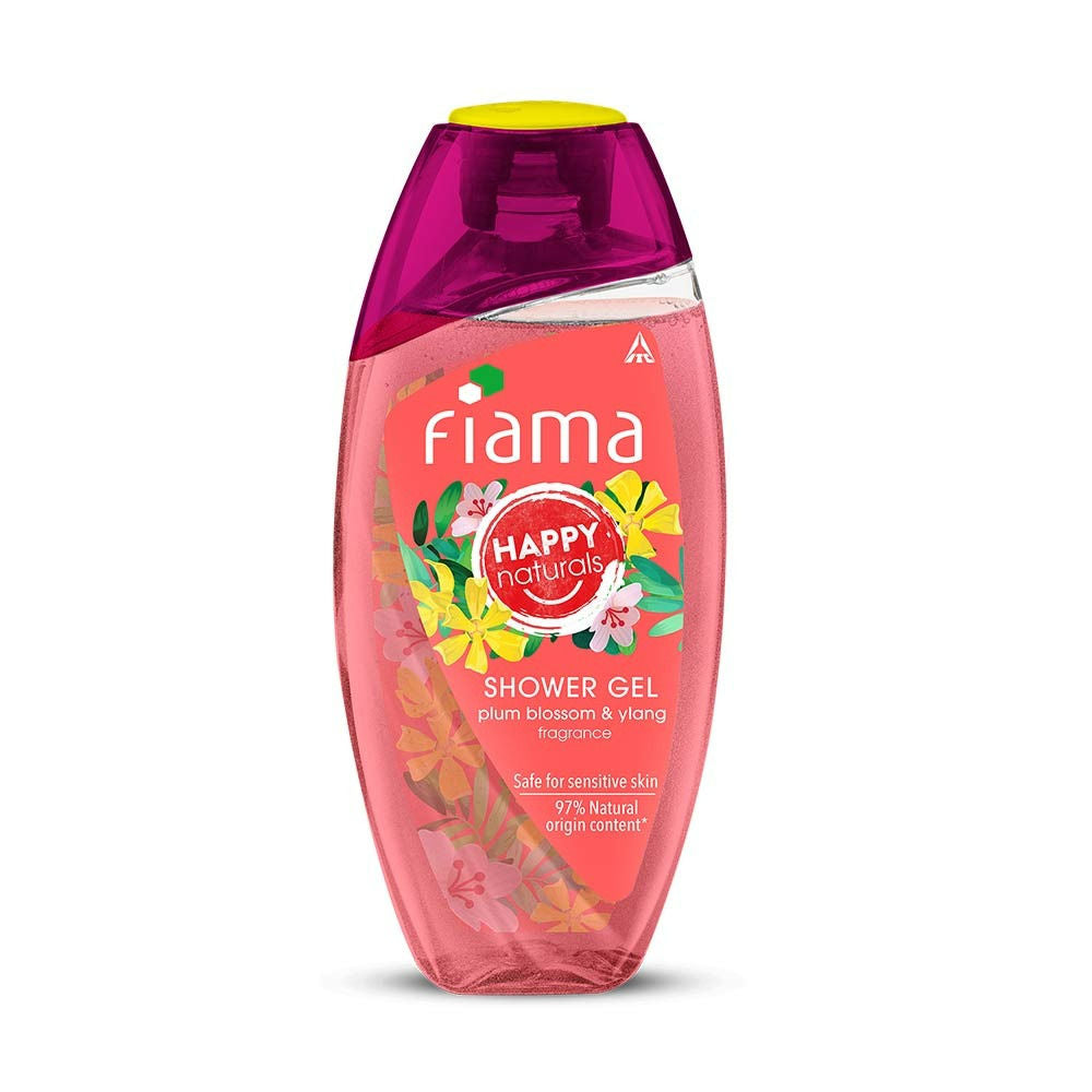 Fiama Happy Naturals Shower Gel,Plum Blossom & Ylang Bodywash, 97% Natural for Sensitive Skin, 250ml Buy at Indicrest Image 2