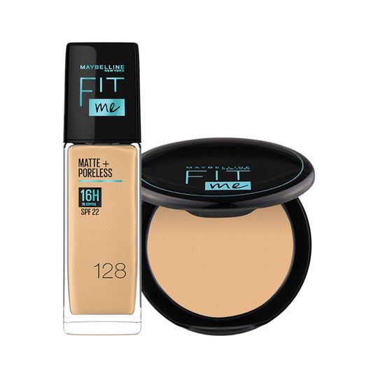 Maybelline New York Seamless Coverage Look - Fit Me Control Compact + Porless Liquid Foundation Combo, 2 pieces Buy at Indicrest