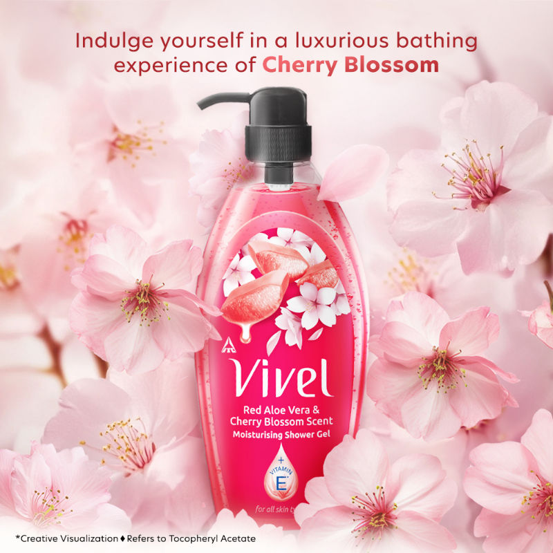Vivel Red Aloe Vera & Cherry Blossom Scent Moisturizing Shower Gel, 895ml Buy at Indicrest Image 4