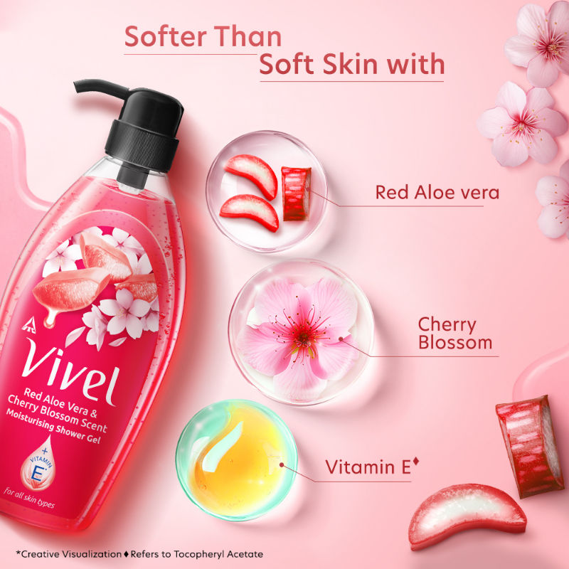 Vivel Red Aloe Vera & Cherry Blossom Scent Moisturizing Shower Gel, 895ml Buy at Indicrest Image 5